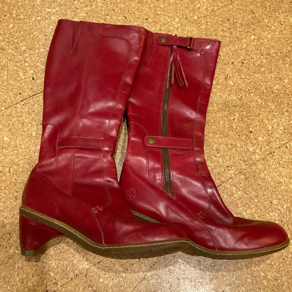 Dr. Martens Shoes - Rare Vintage Dr Martens Women's 7 US 5 UK 38 EU Red Jenna High Leg Leather Boots